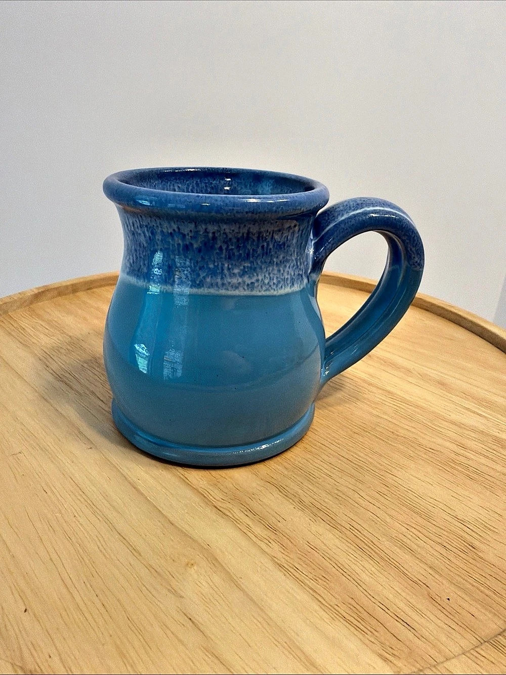 Deneen Pottery Mug Blue Round Belly 10oz No Logo Blank Handmade Coffee Mug 2022